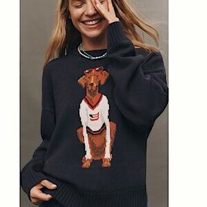 Anthropologie Porridge Jolene Pullover Americana Dog Sweater Size XS
